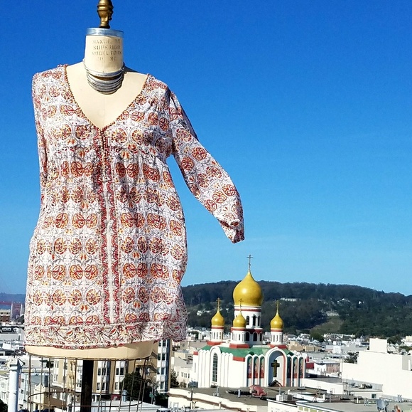 Joie Dresses & Skirts - Joie Flowy Patterned Cotton Tunic Dress, Sz XS